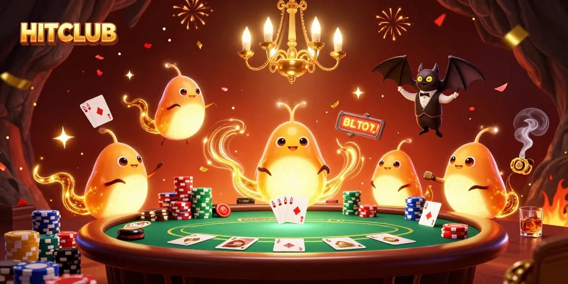 Illuminate your gaming experience at HITCLUB with our vibrant casino scene featuring energetic glowworms.