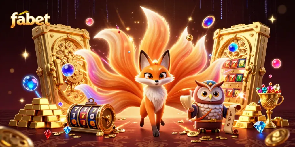 Experience exhilarating wins at fabet with a rich, vibrant casino atmosphere featuring fun characters.