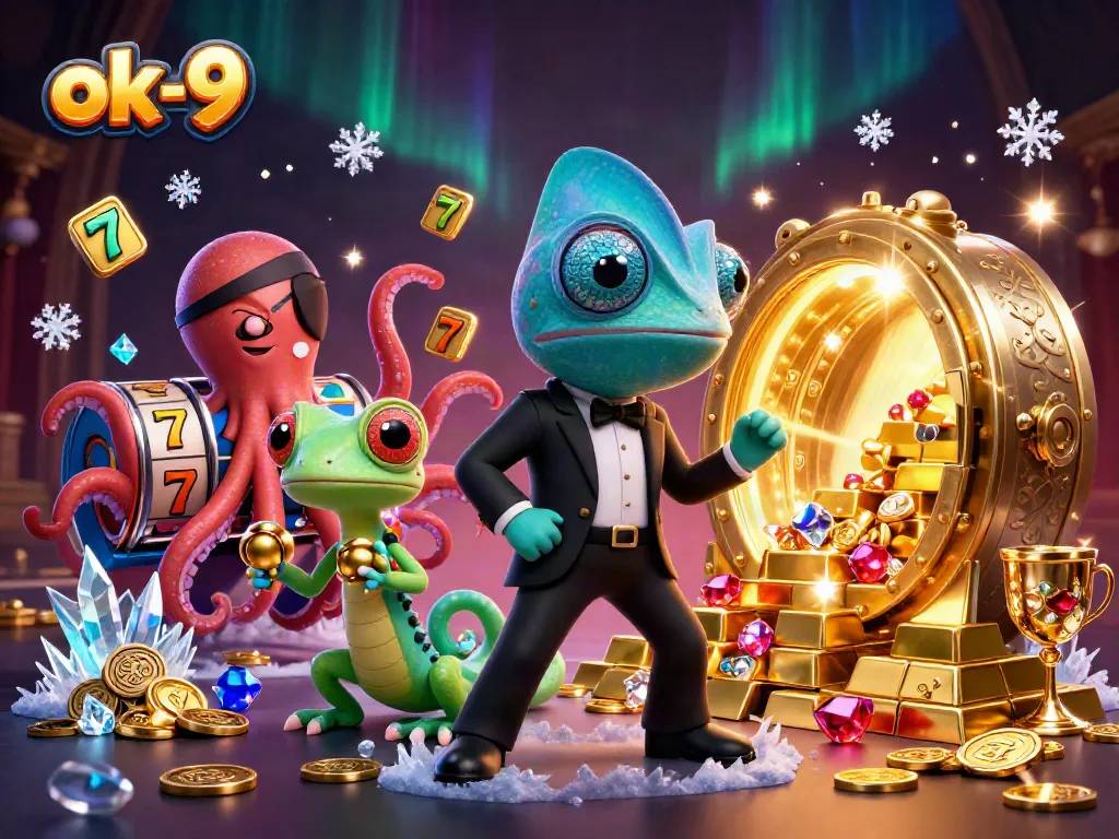 Spin the reels at ok-9 casino with agents and treasures in an exciting 3D scene.