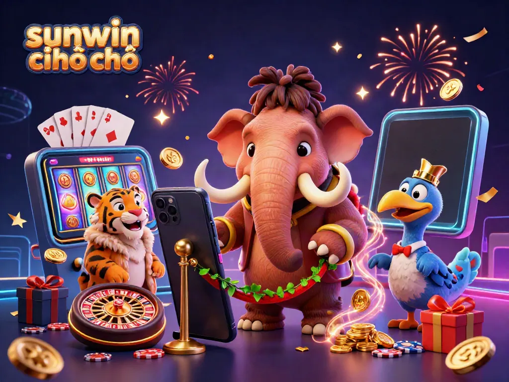 Experience thrilling gameplay with sunwin chính chủ, featuring unique characters in a vibrant casino scene.