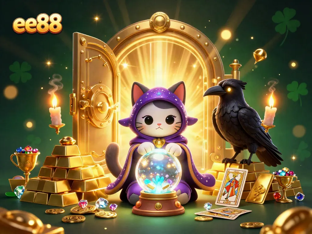 Win big with ee88 at this mesmerizing casino illustration featuring a mystical scene.