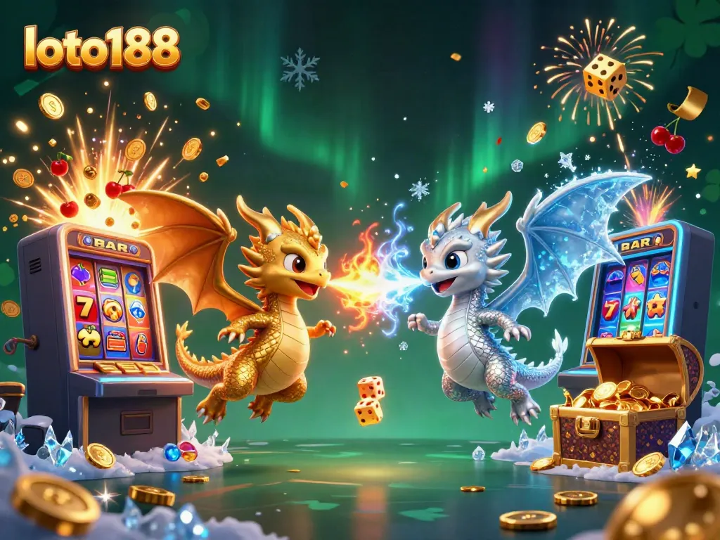 Experience loto188 with twin dragons in a vibrant casino world, featuring jackpots and thrilling game elements.