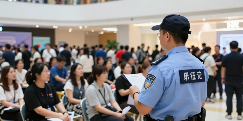 Private Security guard providing trusted community services at a local event.