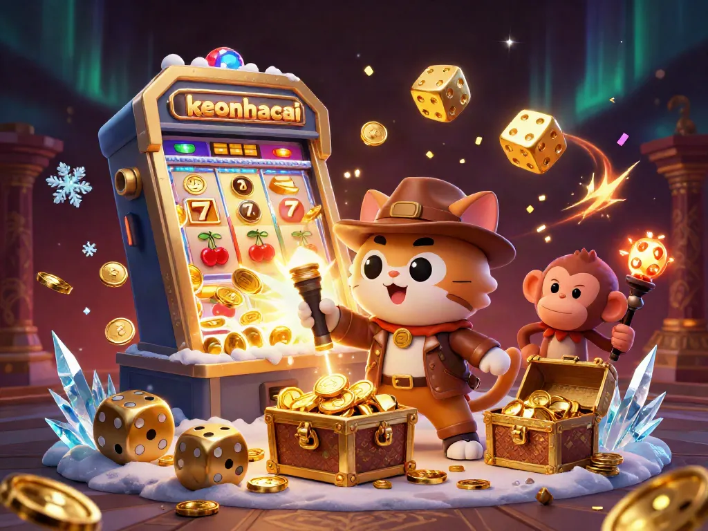 Win big at keonhacai with a treasure hunt in a vibrant casino adventure scene.