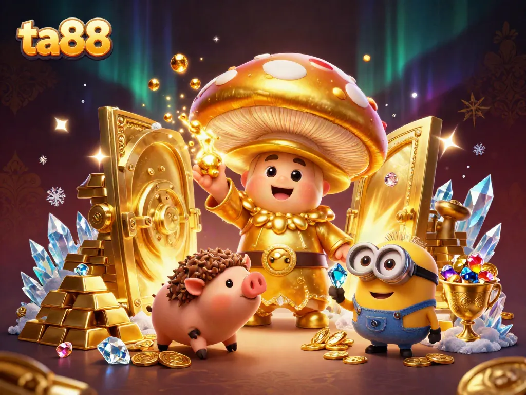 Win big at ta88 with golden treasures and magical characters in a vibrant casino scene.