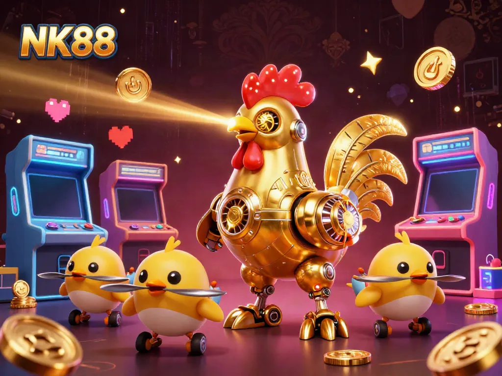 Engage in thrilling gameplay with NK88's immersive casino experience featuring vibrant 3D characters.