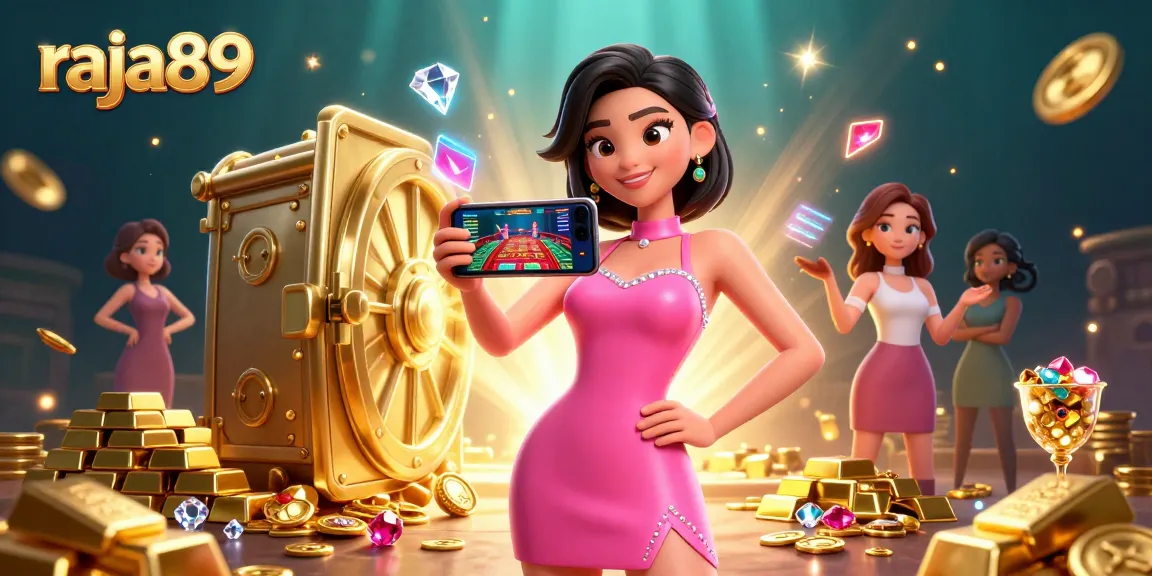 Experience the excitement of raja89 with live dealer games and stunning visuals in this 3D illustration.