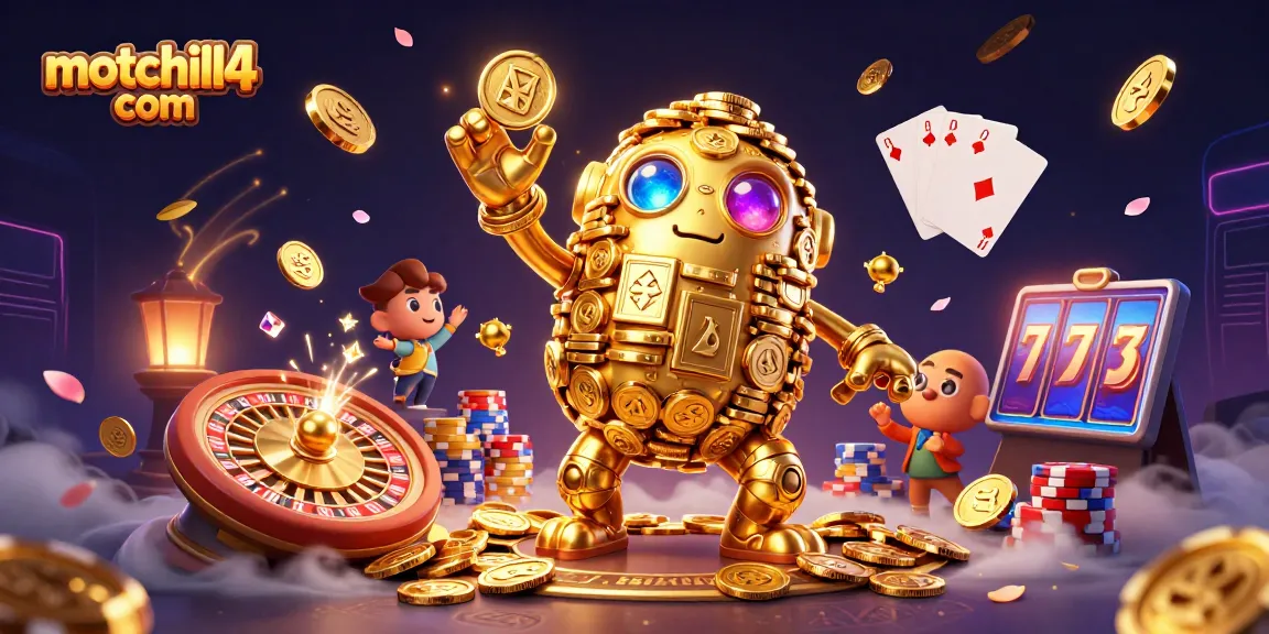 Experience thrilling gameplay at motchill4 com with golden golem and vibrant casino elements.