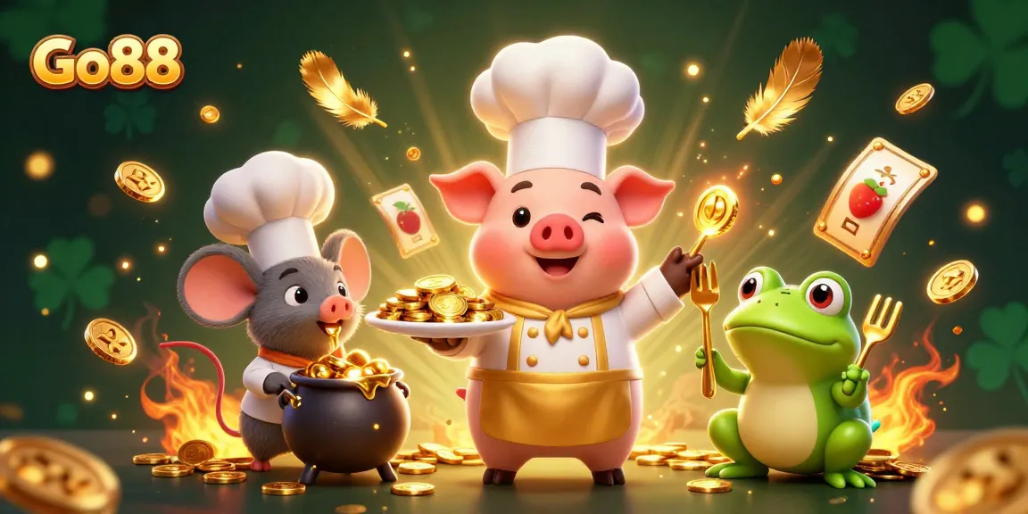 Experience exciting gameplay at Go88 with vibrant 3D characters and interactive casino elements.