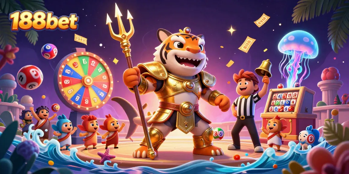 Experience thrilling moments at 188bet with a dynamic underwater casino scene featuring a tiger shark.