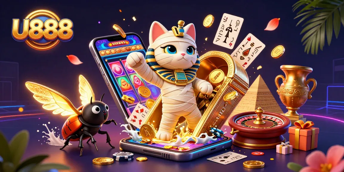 Experience thrilling moments at U888 with a mummy cat adventure in a vibrant casino.