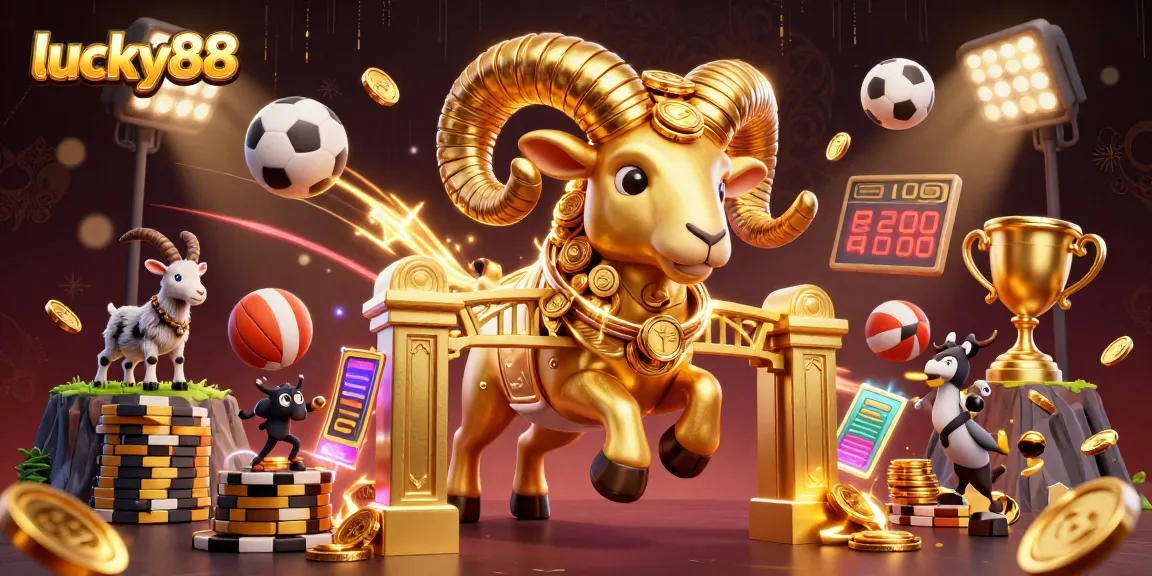Experience thrilling wins with lucky88, showcasing a dynamic 3D casino scene packed with excitement.