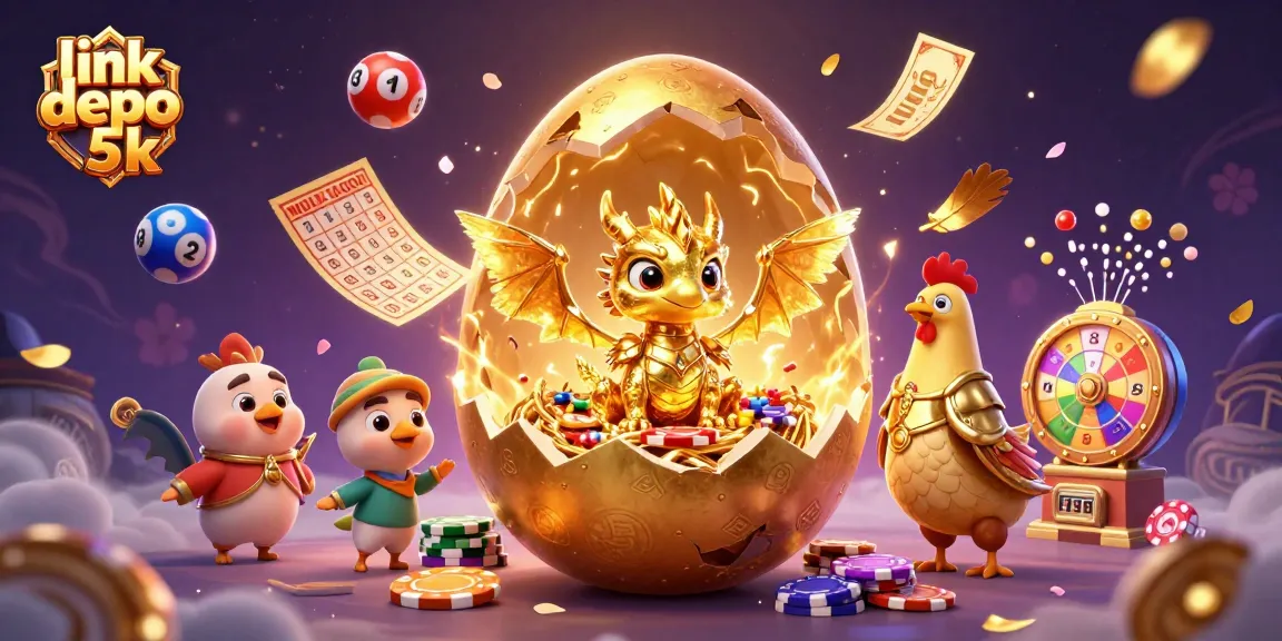 Engage in thrilling gameplay at link depo 5k with golden dragon and poker chips amidst vibrant casino elements.