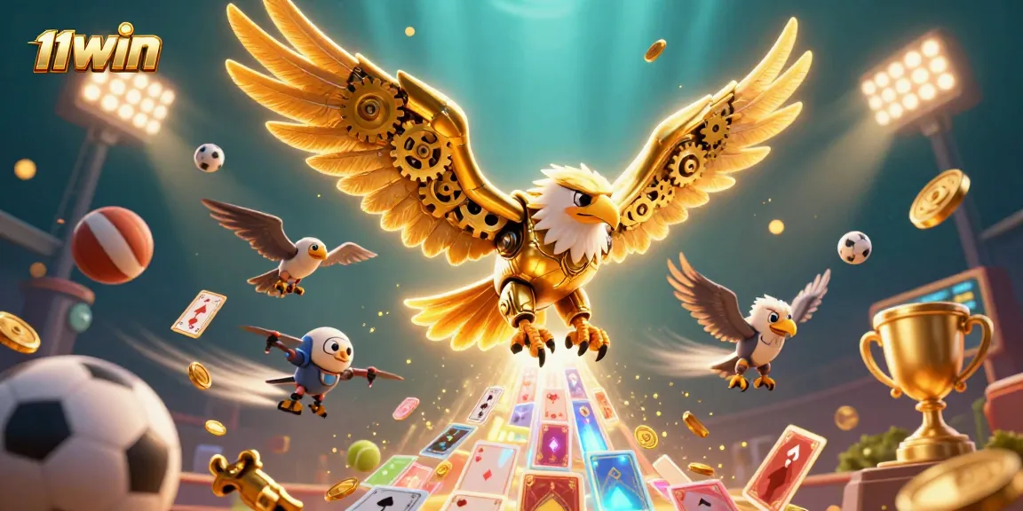 Experience exhilarating action with 11WIN as a cybernetic eagle navigates dynamic betting elements