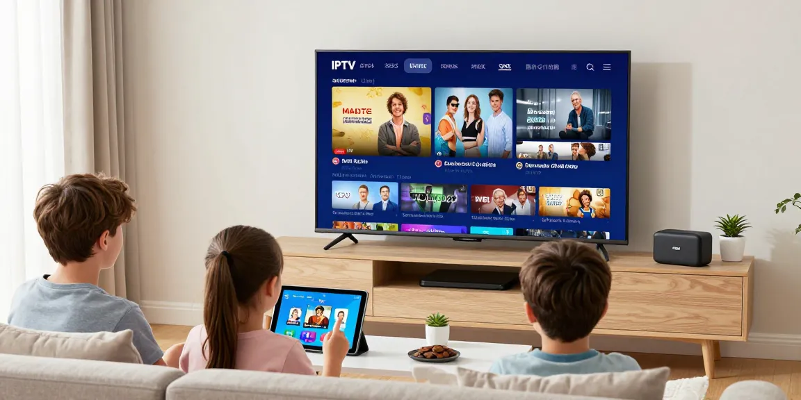 Trusted IPTV UK provider streaming on family devices in a welcoming living room.