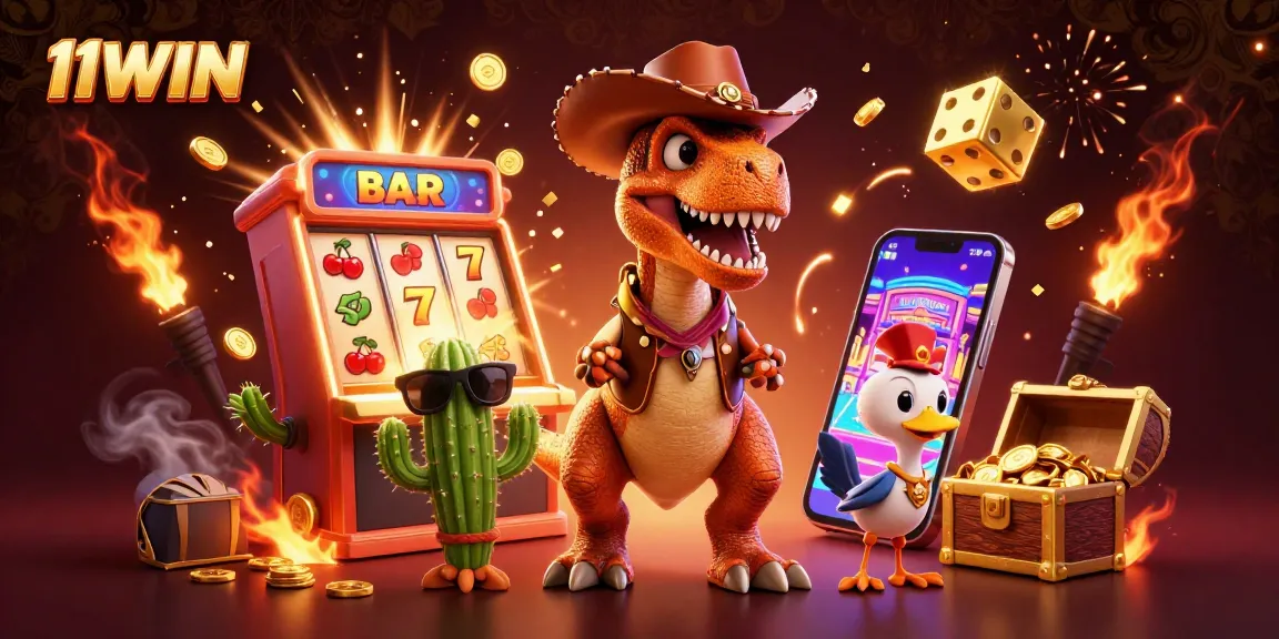 Explore winning strategies at 11WIN with a colorful casino-themed 3D illustration.