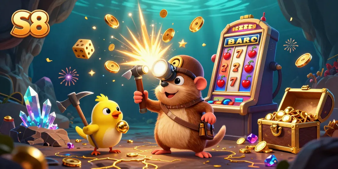 S8 offers players exciting casino games with vibrant slot symbols and a treasure-seeking mole